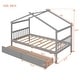 preview thumbnail 36 of 41, Twin Size Wooden House Bed with Drawers