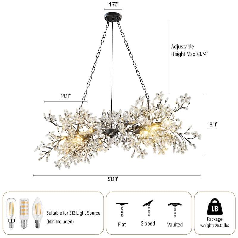 KAYLA D800/D1000/L1300 Tree Branch Chandelier Dining Pendant - Copper Color