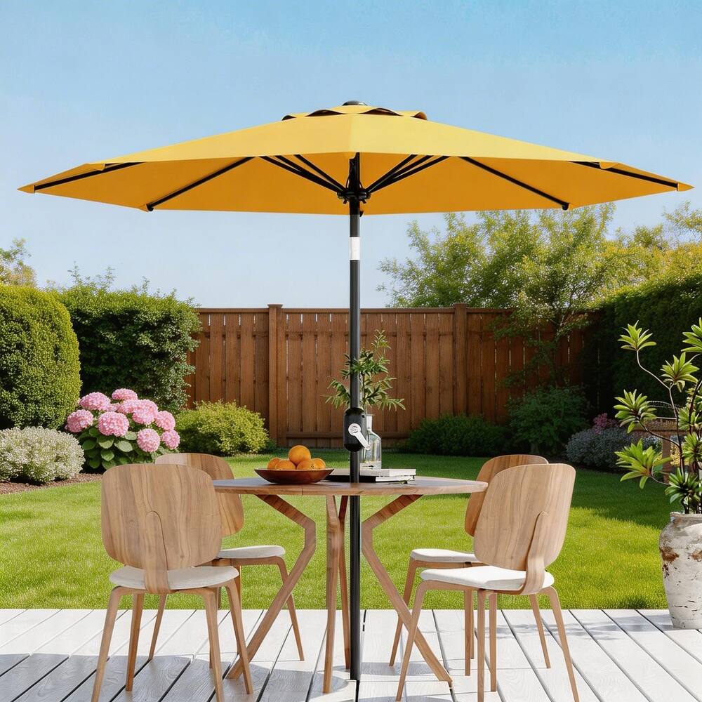 10ft Outdoor Patio Umbrella, with Crank Lift & Push Button Tilt, UV Protection Waterproof