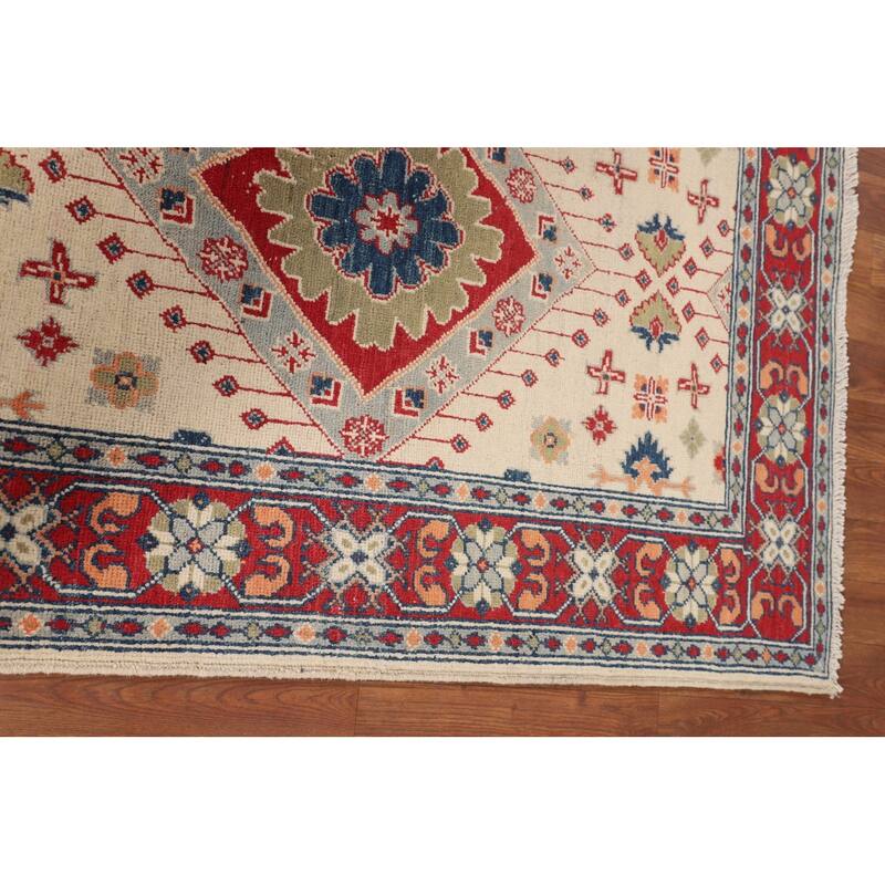 Kazak Accent Rug Handmade Wool Carpet - 3'4" x 4'10"
