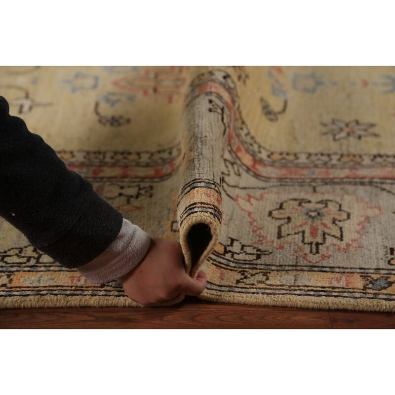 Vegetable Dye Heriz Serapi Rug Oriental Hand-Knotted Wool Carpet - 9'2"x 12'0"