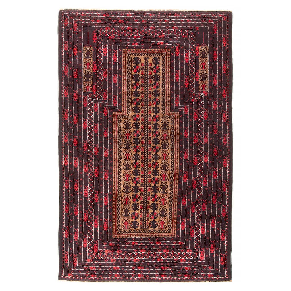 Teimani Brown Rug 3'4" x 5'6" - 3'4 x 5'6