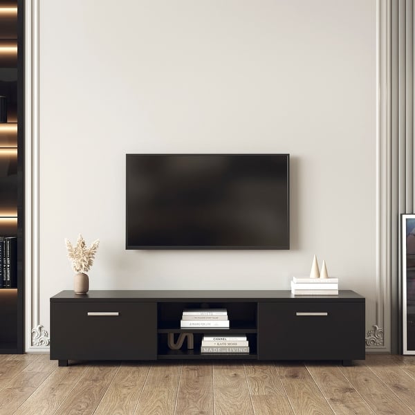 63 inch TV Stand Media Storage Console Entertainment Center with 2Tier