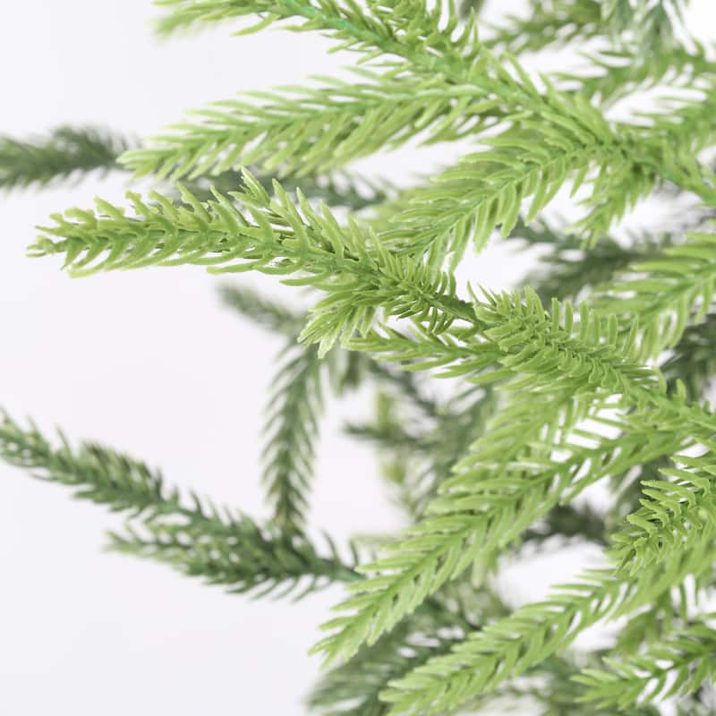 5" Artificial Real Touch Pine Tree in Black Plastic Pot, 2pc/set