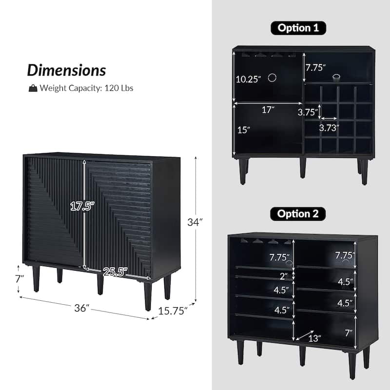 Alfred 34"Tall 2-Door Modern Multifunction Accent Cabinet with Adjustable Shelves Set of 2 by HULALA HOME - N/A