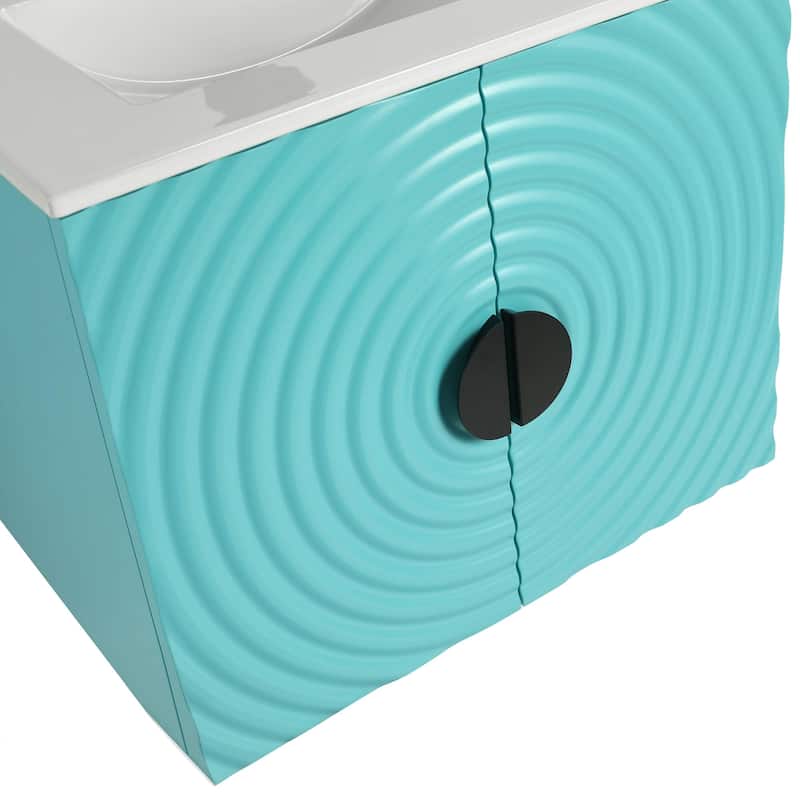 Pellabay Modern Bathroom Vanity with Fluted Circular Doors - Sink Included