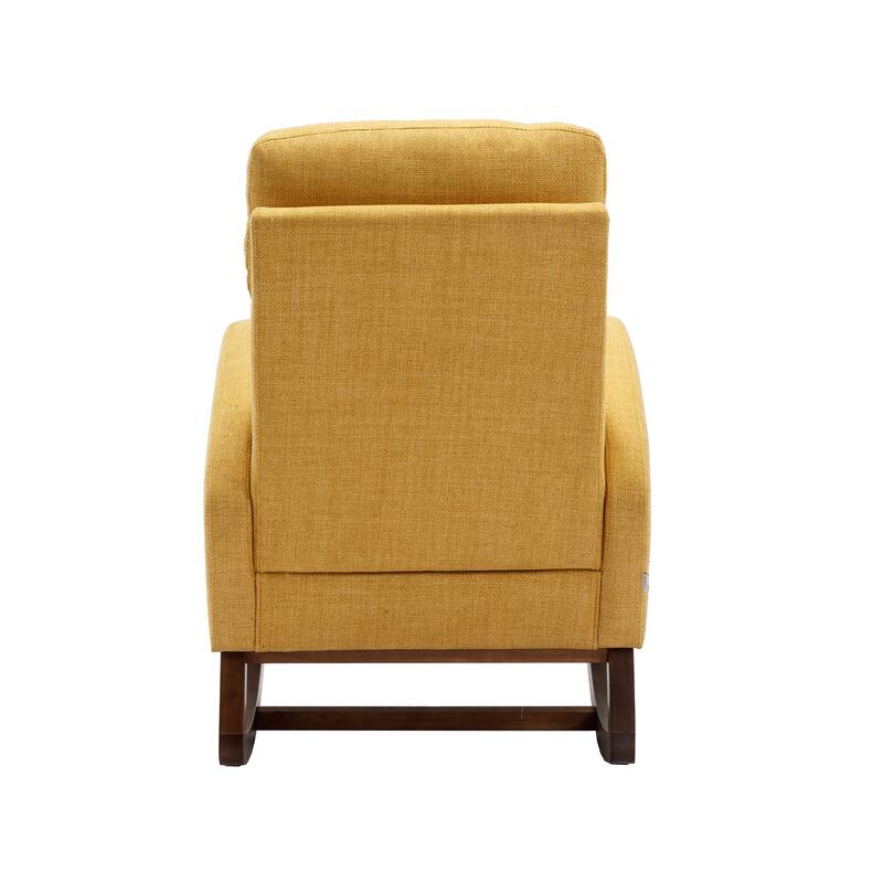 GDFStudio - Amelia Linen Upholstered Rocking Chair with Spacious Seat and Tall Back Design