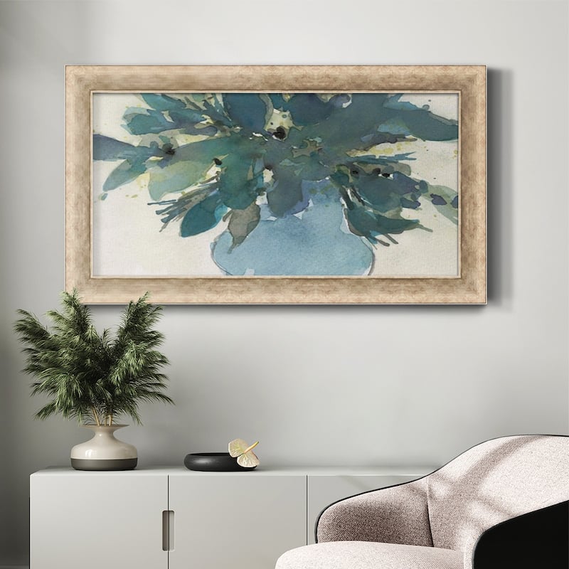Blue Vintage Charm I Premium Framed Canvas- Ready to Hang