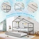 preview thumbnail 17 of 20, Kids Twin Size House Bed with Trundle and Roof
