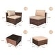 preview thumbnail 10 of 18, 6-piece Outdoor Wicker Sectional Sofa Set