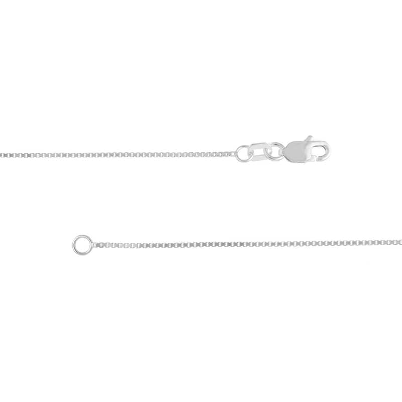 Curata 10k White Gold 0.73mm Box Chain Necklace (Lobster)