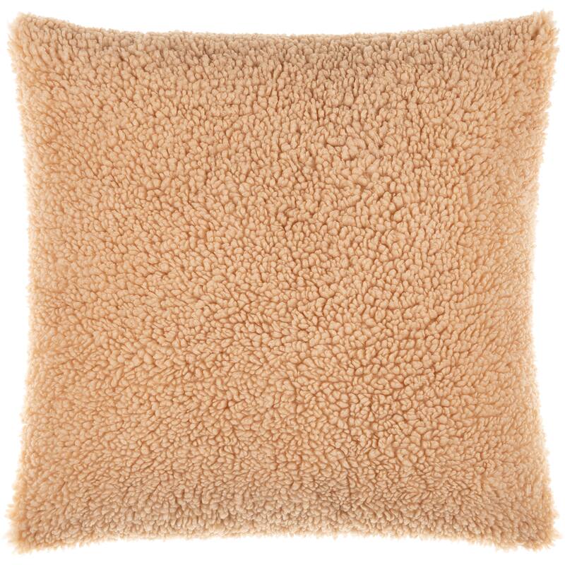 Artistic Weavers Bulu Soft Imitation Fur Throw Pillow - Polyester - Tan