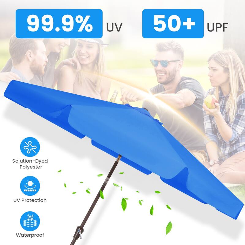 10ft Patio Market Umbrella with UV-Resistant and Sagging Edge Designed