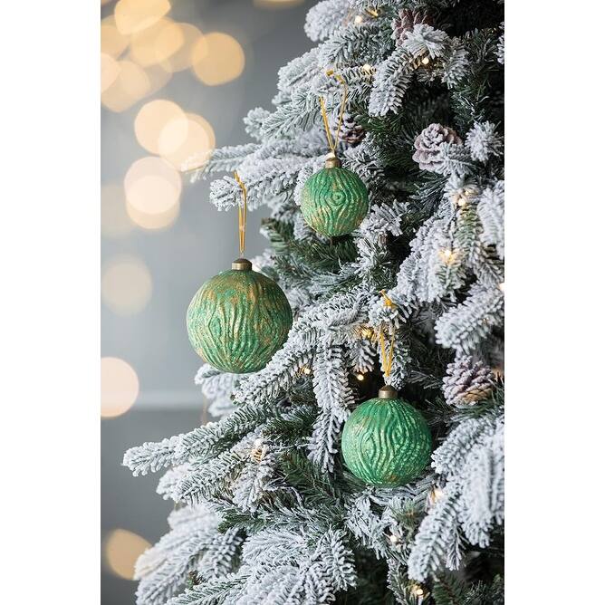 D3" Christmas Ball Ornaments, Glass Decorative Hanging Ball Christmas Tree Ornaments for Holiday Party, Set of 12
