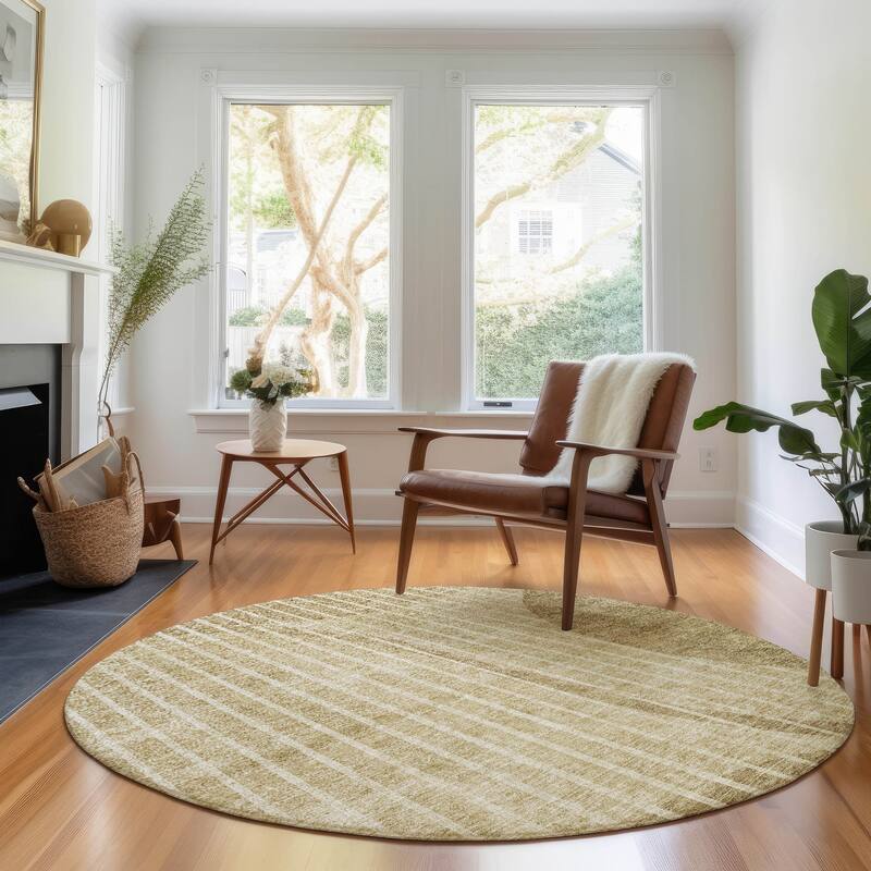 Premium Washable Super Soft Contemporary Deco Mayfield Rug - Brown - 8' x 8'