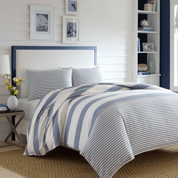 slide 2 of 8, Nautica Fairwater Cotton Blue Duvet Cover Set