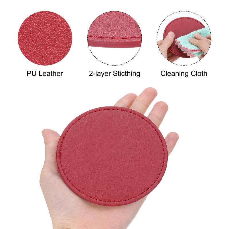 1 Set Leather Drink Coaster for Coffee Tabletop Protection