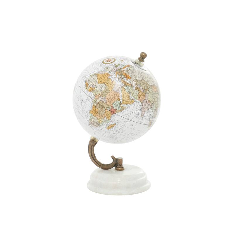 Teal, Black or White Marble Globe with Marble Base
