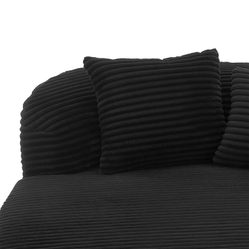 Modern Chaise Lounge Sofa Boneless Couch 51.6" Sofa Bed Compression Sofa Couch With Two Supportive Pillows