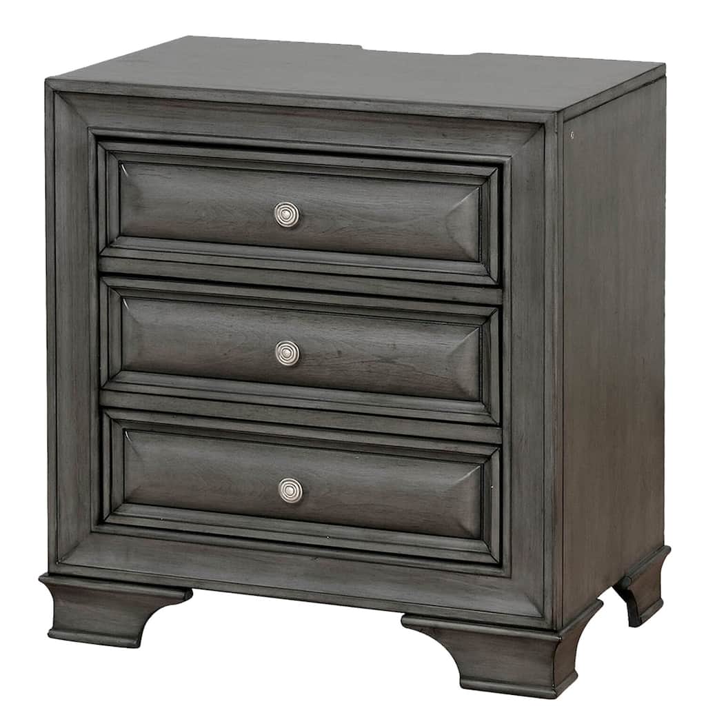 Gray 3 Drawer 26 in. W Nightstand with Sturdy Hardware and Ample Storage
