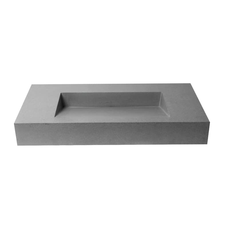 ALFI brand ABCO40R 40" Solid Concrete Rectangular Countertop Sink