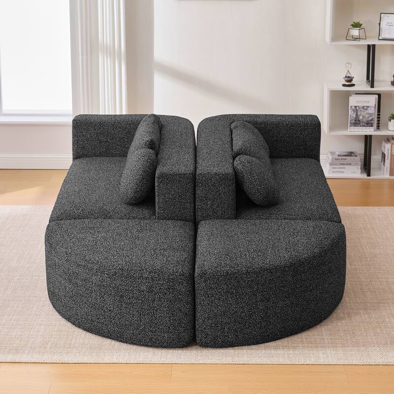 Roomfitters Modular Boneless Sectional Sofa Bed with Deep Seating and Curved Design for Living Room