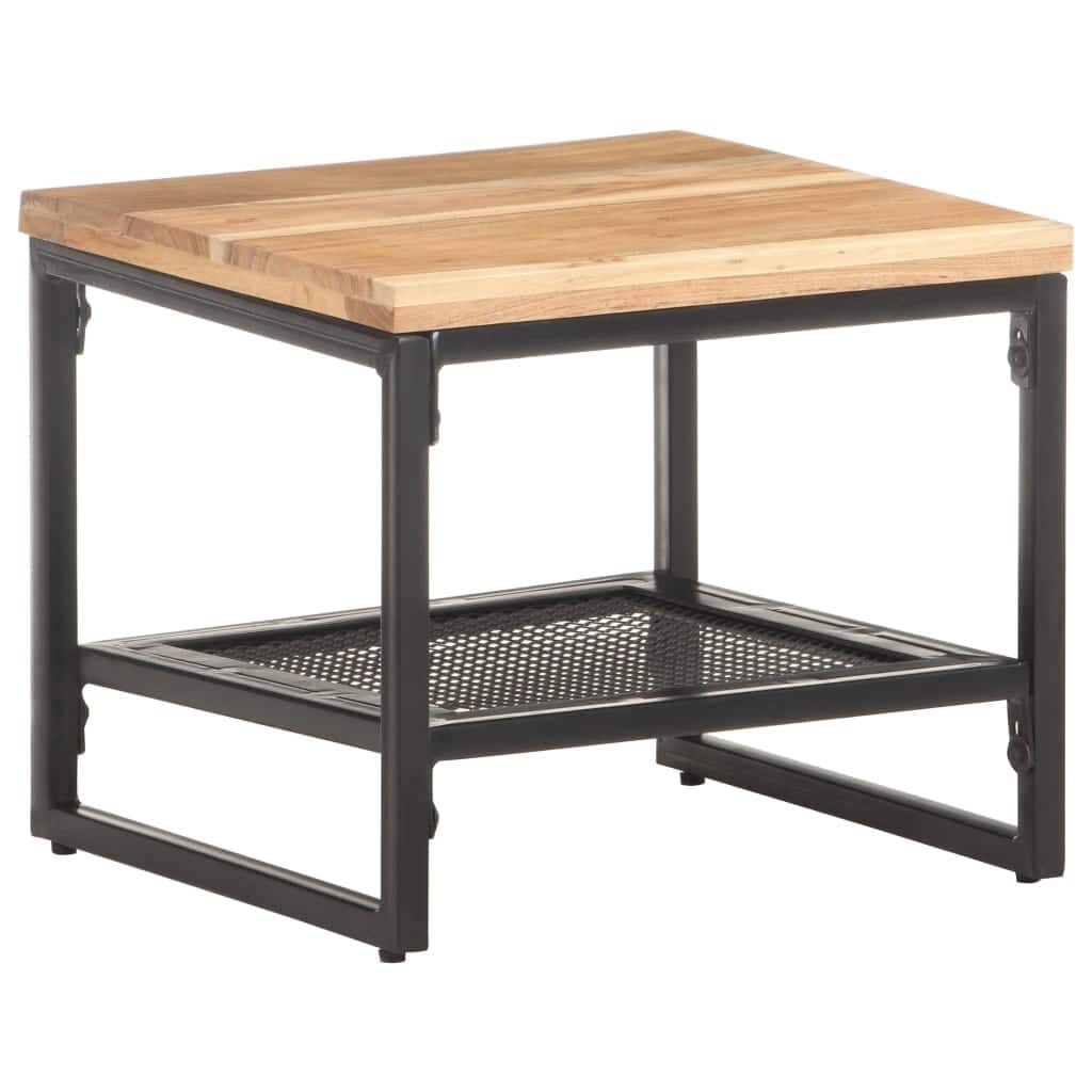 vidaXL Side Table 15.7"x15.7"x13.8" Solid Acacia Wood - 15.7" x 15.7" x 13.8"