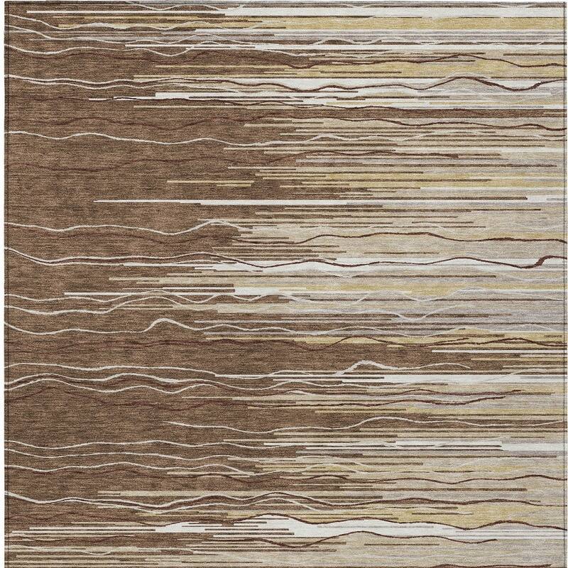 HomeRoots Striped Transitional Rectangle Outdoor Rug