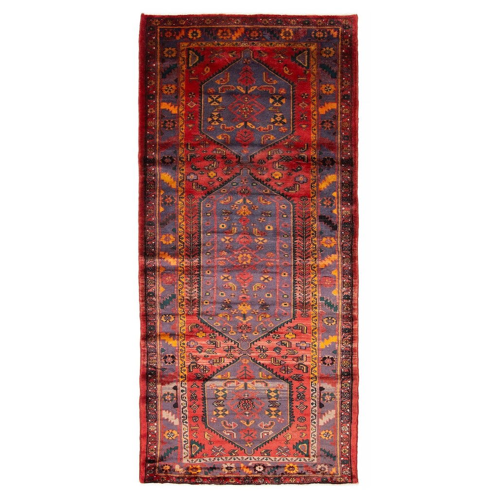 ECARPETGALLERY Hand-knotted Andelz Red Wool Rug - 4'6 x 10'6