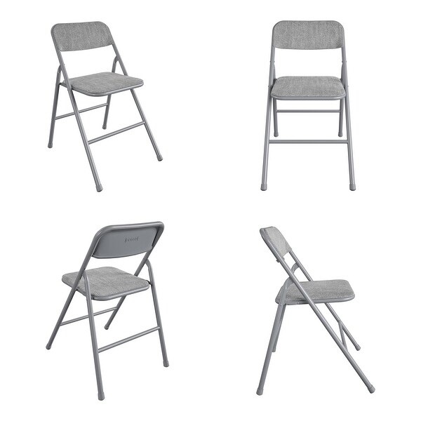 COSCO 5-Piece Folding Vinyl Table and Fabric Chair Set - 5