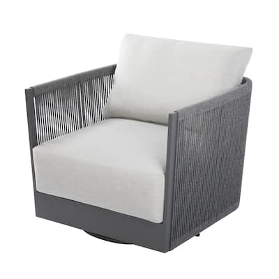 Elementi Capri Outdoor Aluminum Swivel Chair with Sunbrella® Cushions
