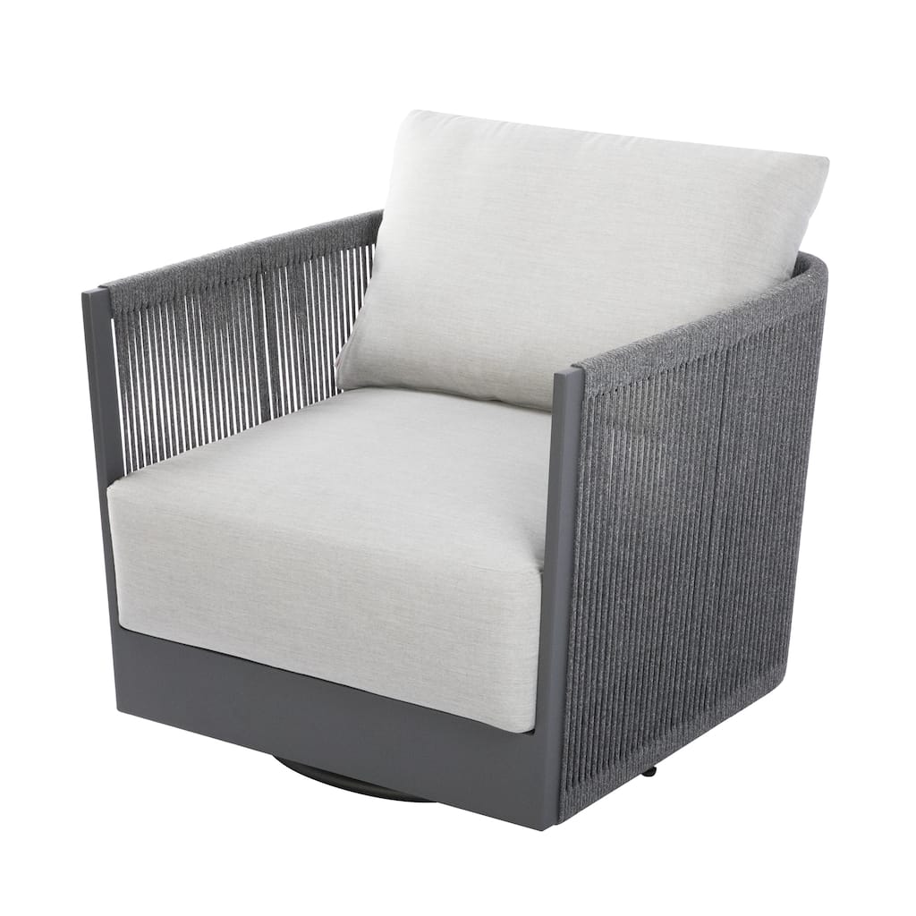 Elementi Capri Outdoor Aluminum Swivel Chair with Sunbrella® Cushions