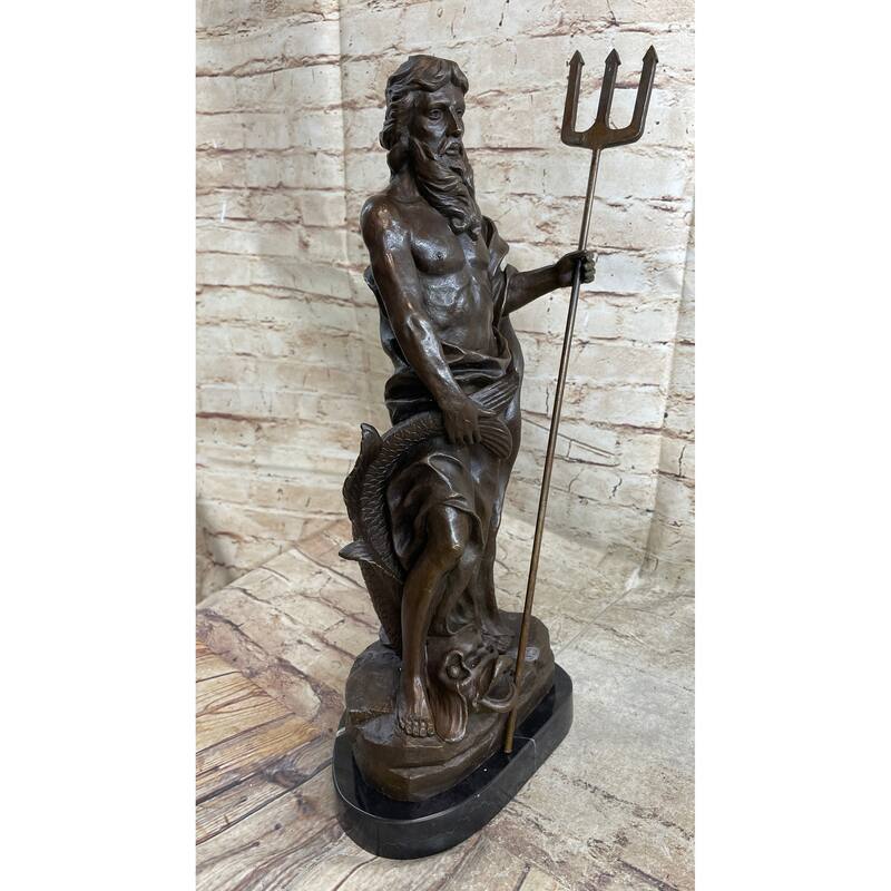 Atlantis Poseidon Neptune Sea Greek God Marine Ocean Art Bronze Marble Statue