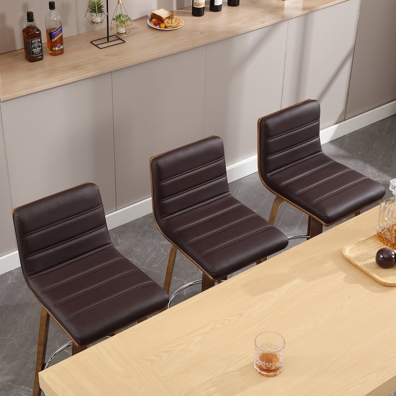 26"/29" Faux Leather Swivel Bar/Counter Stools, Set of 2/3