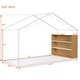 preview thumbnail 11 of 15, Twin Size Metal Bed House Bed Frame with Shelves and Lights White