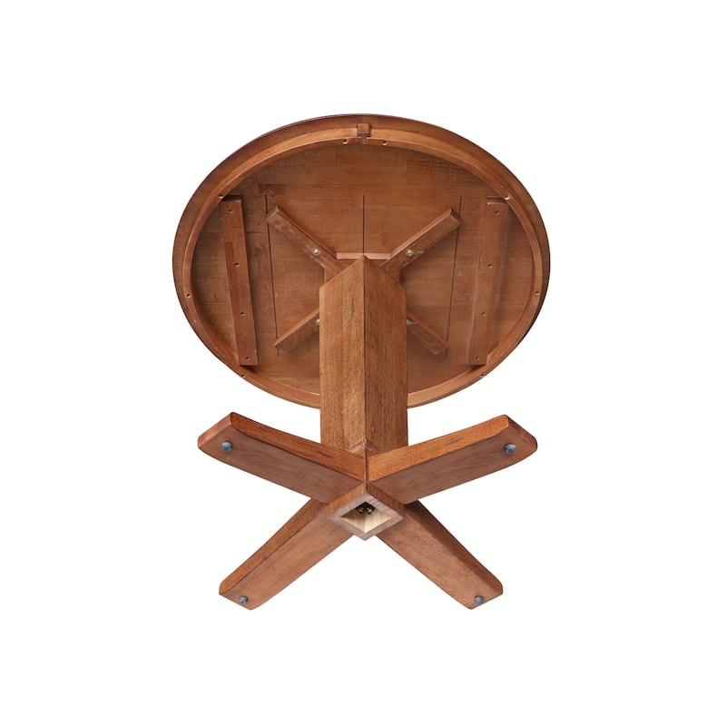 36 in Solid Wood Round Top Pedestal Dining Table