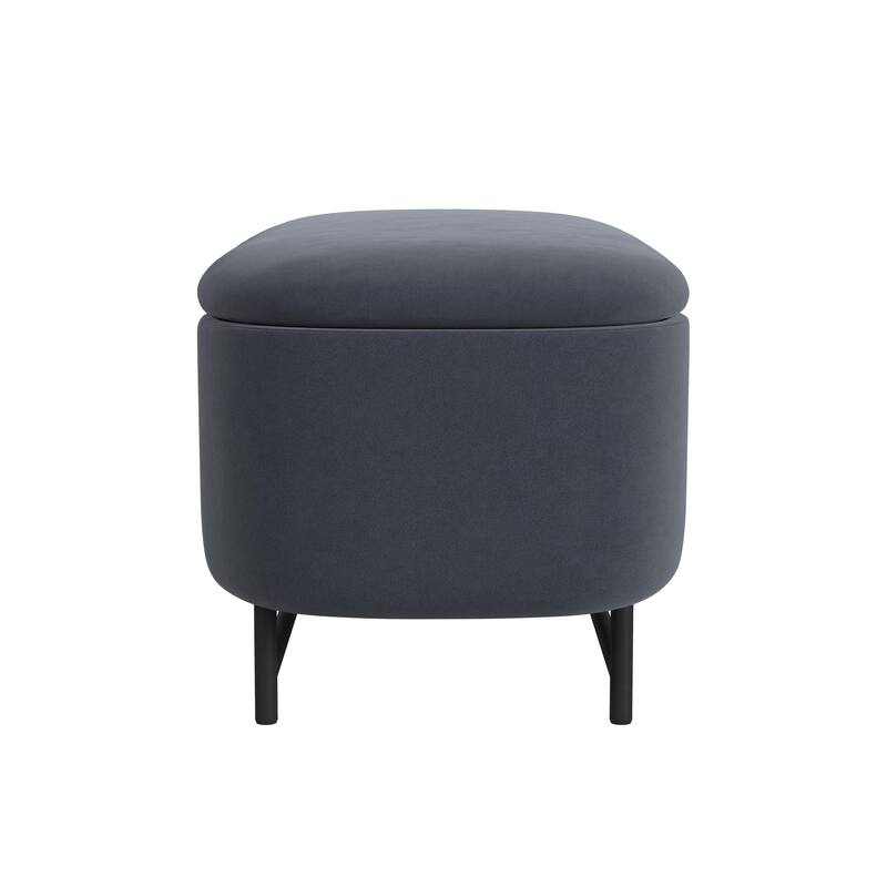 HomePop Ellipse Modern Storage Bench with Metal Legs