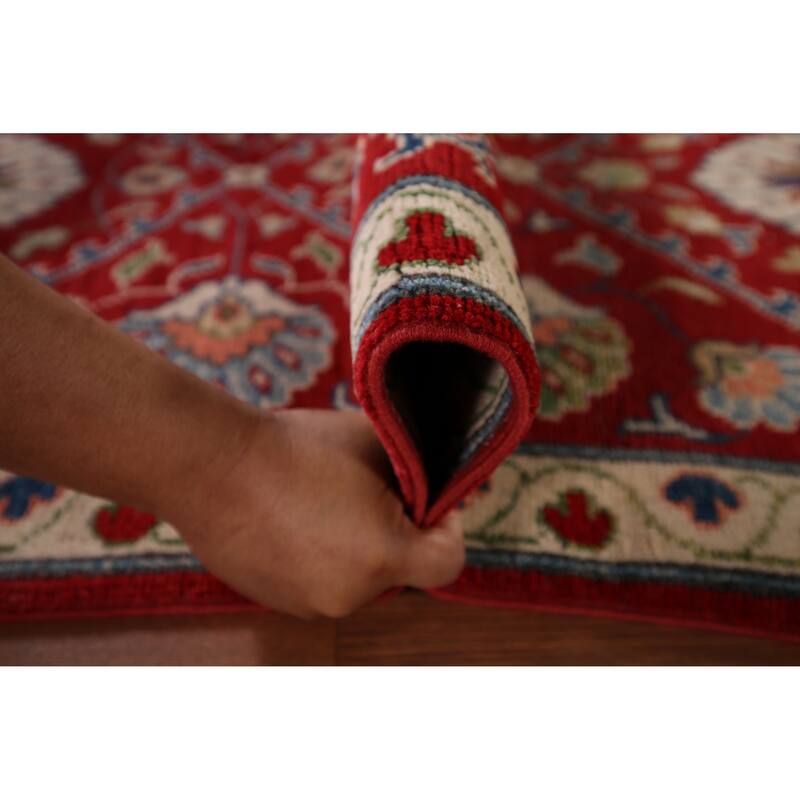 Red Kazak Runner Rug Handmade Traditional Wool Carpet - 2'9" x 9'8"