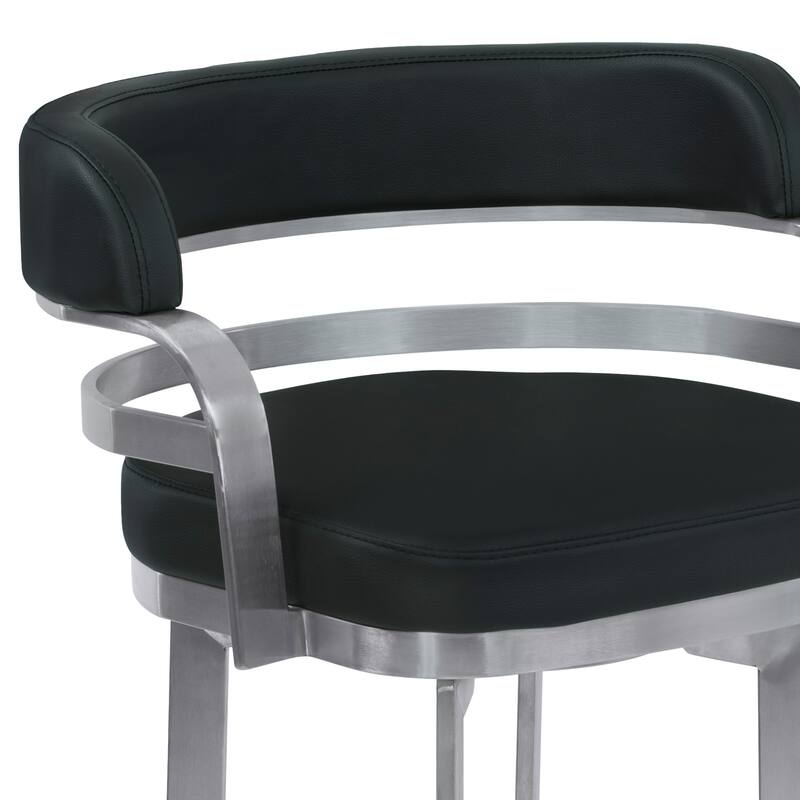 Prinz Swivel Bar or Counter Stool in Faux Leather and Metal