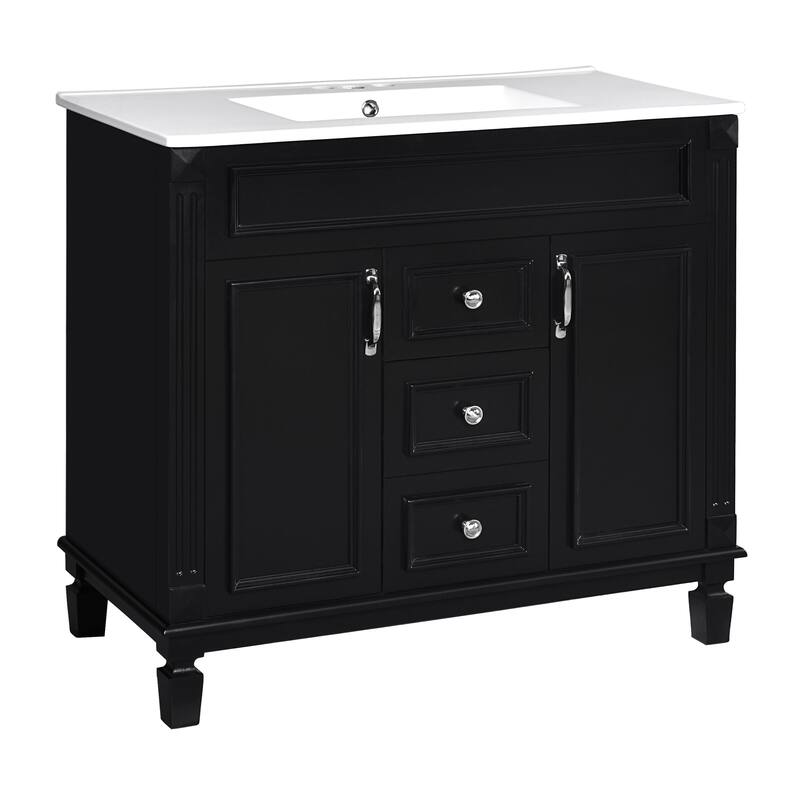 36-Inch Single Sink Bathroom Vanity with Soft-Close Doors, 2 Drawers, and Stylish Modern Design