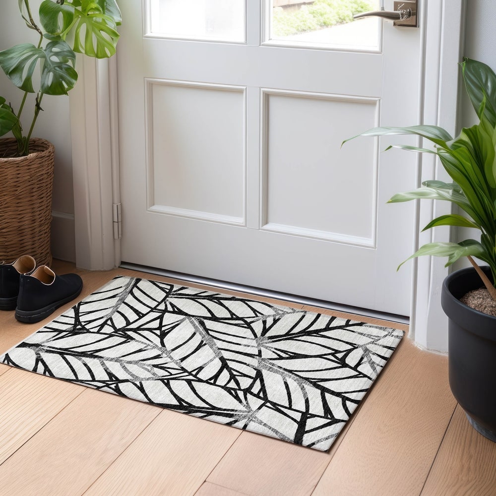 Premium Washable Super Soft Modern Palm Mayfield Rug