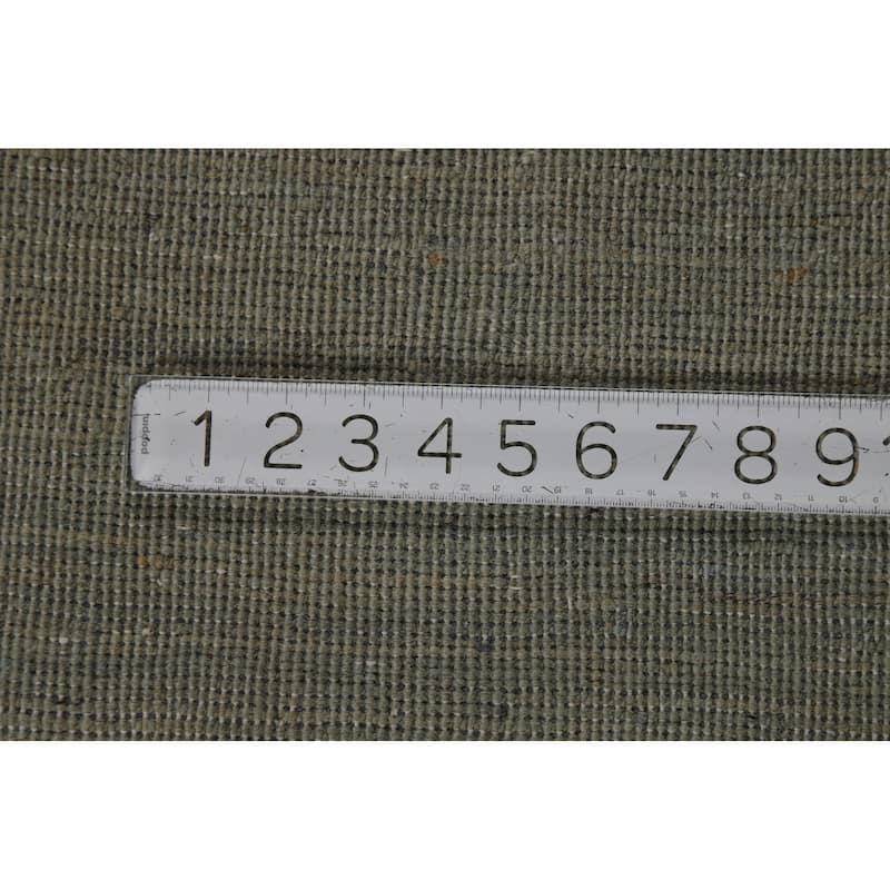 Modern Gabbeh Oriental Rug Handmade Green Wool Carpet - 4'11" x 6'5"