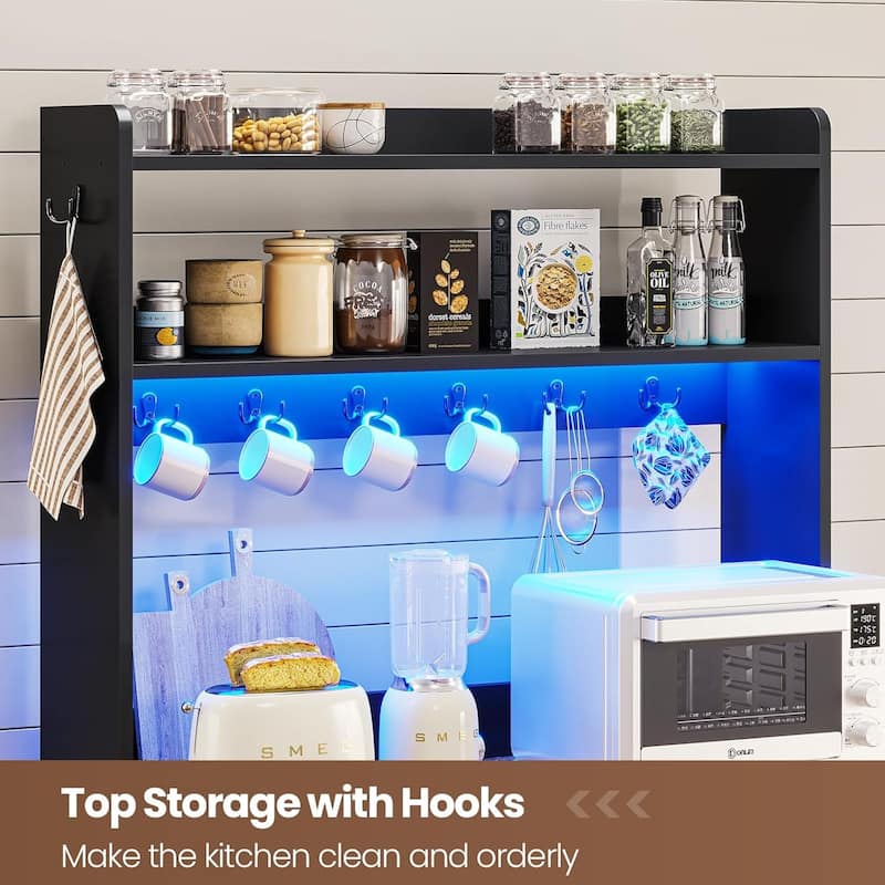 Baker's Rack Coffee Bar Cabinet Microwave Stand Kitchen Cabinet