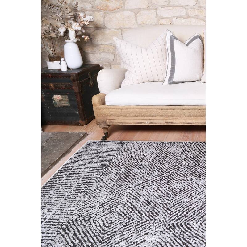 The Rug Collective Contemporary Lauro Grey - Machine Washable Area Rug