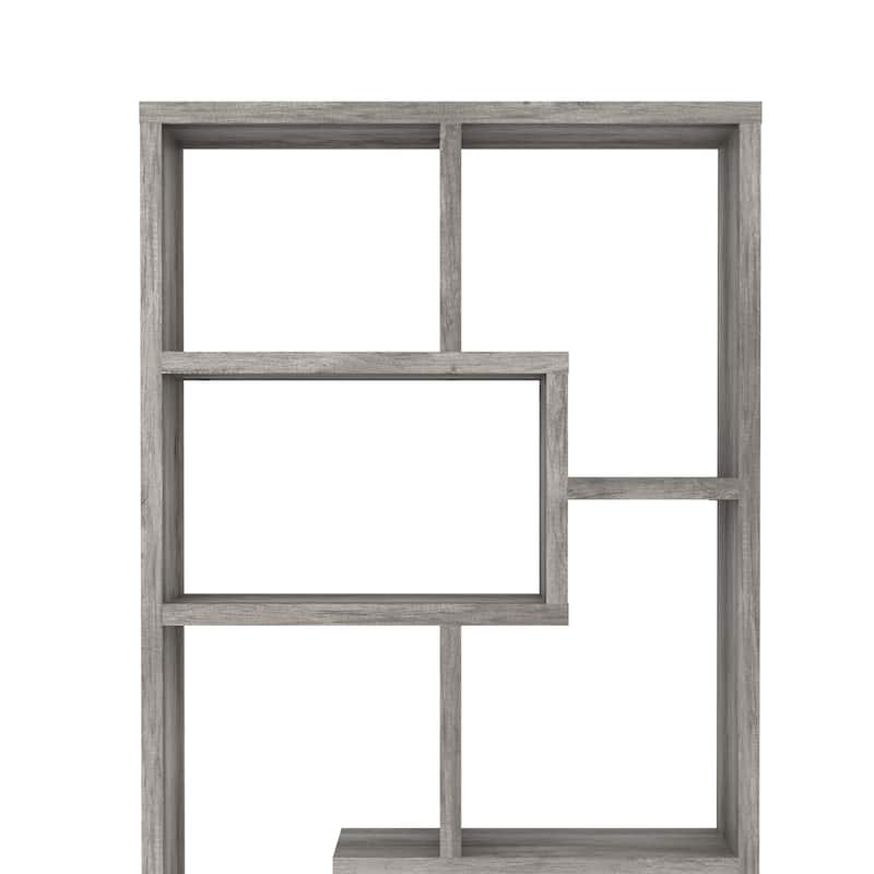DH BASIC Modern Grey 71-inch 8-Open Shelf Display Bookcase by Denhour