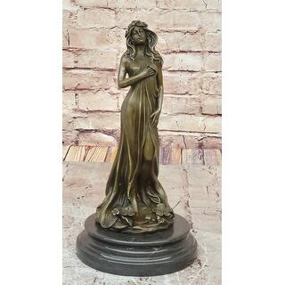 Aldo Vitaleh Bronze Maiden Statue, Lost-wax Casting, Brown Patina