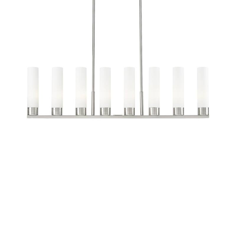 Innovations Lighting 617-8I-14-48 Boreas Linear Boreas 8 Light 48" - Satin Nickel / White