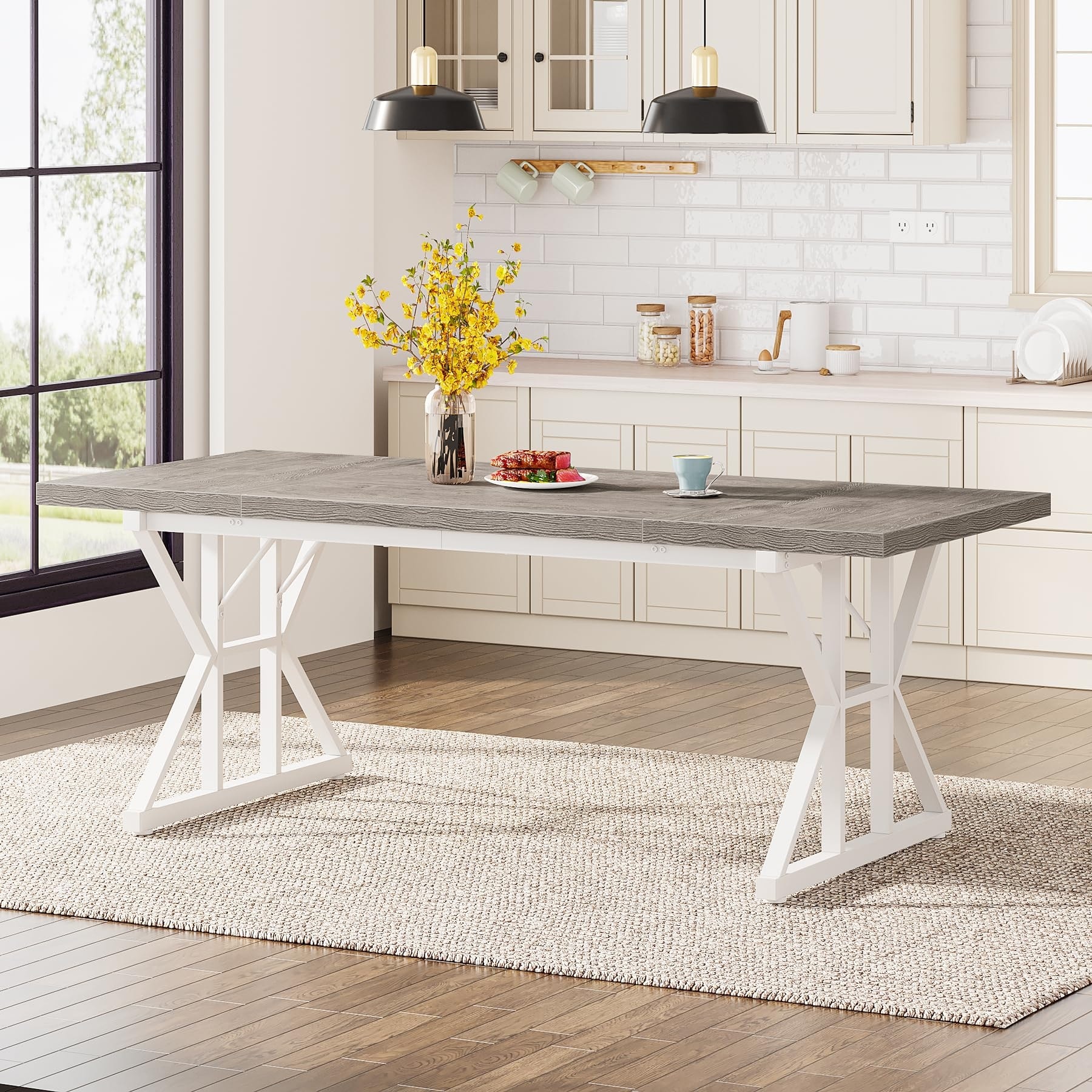 Farmhouse kitchen table and 6 chairs best sale