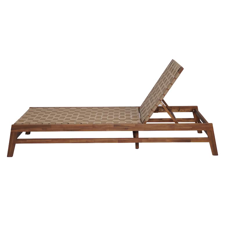 Christopher Knight Home Benfield Outdoor Acacia Wood and Rope Chaise Lounge
