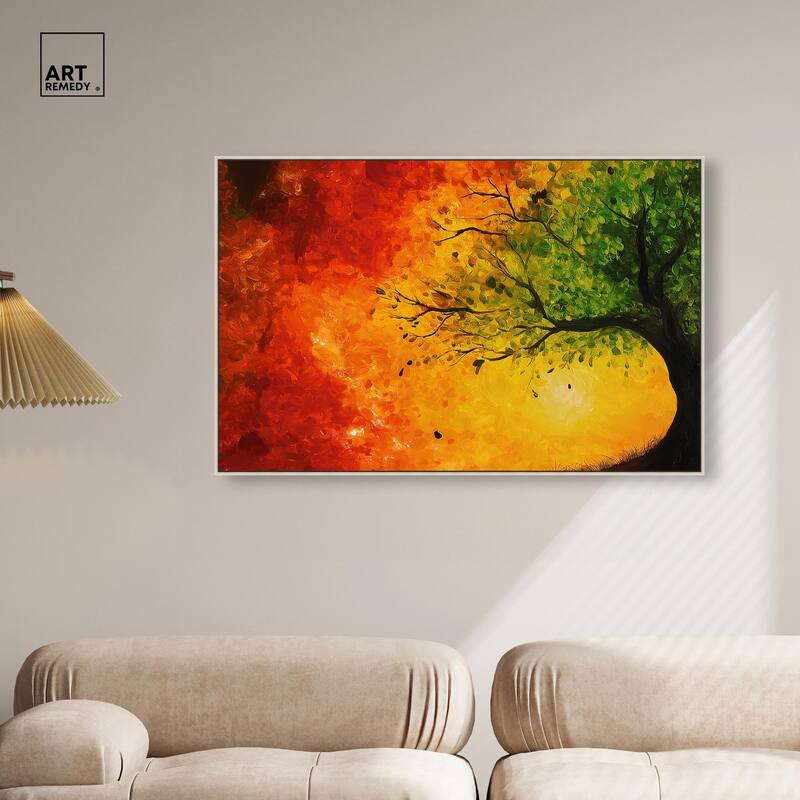 Fire and Ice Tree I Canvas by Art Remedy